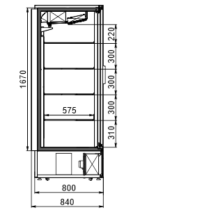 Refrigerated cabinets Kansas A1SG 080 HT 3HD 205-D1850A-196