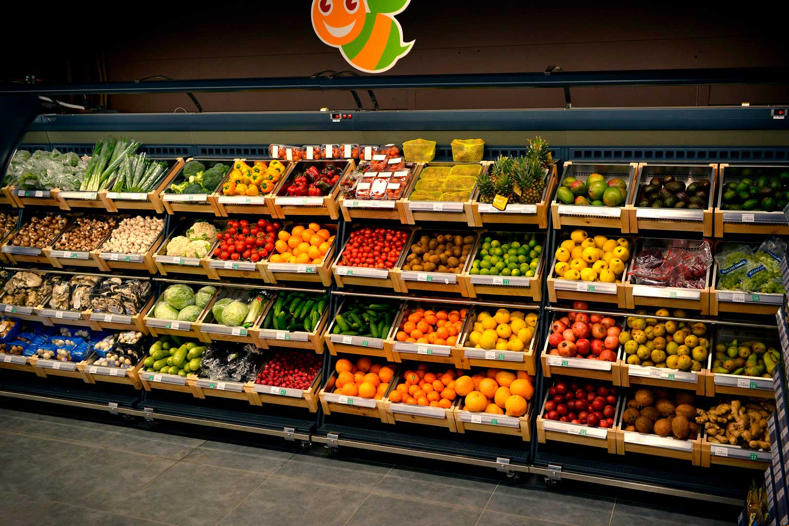 Specialized units for vegetables and fruit sales Louisiana VF MV 110 VF O 180-DLM, supermarket “Pchyolka-market”