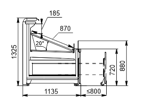 Refrigerated counters Missouri VF AC 110 VF self 125-DBA with steam humidifier (option 2)