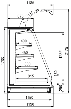 Refrigerated semi-vertical cabinets Louisiana eco MSV 115 MT O 170-DLM Refrigerated semi-vertical cabinets Louisiana eco MSV 115 MT O 170-DLM