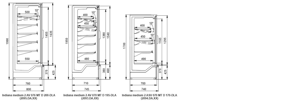 Refrigerated multideck cabinets Indiana medium 2 AV 070/076 MT D A