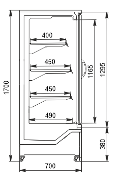 Regały chłodnicze Indiana 2 cube ASV 070 MT D 170-DLA (option)