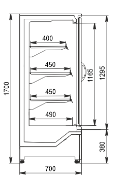 Regały chłodnicze Indiana 2 cube ASV 070 MT D 170-DLA