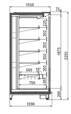 Refrigerated multideck cabinets Louisiana 5 MV 105 MT D 225-DLM