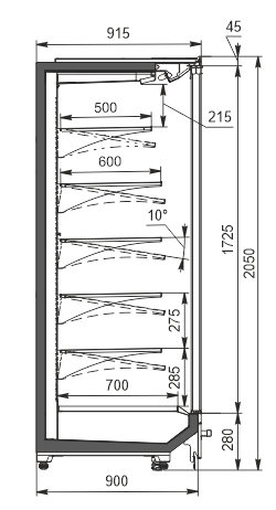 Refrigerated multideck cabinets Indiana 2 MV 090 MT D 205-DLM(sliding/hinged doors)