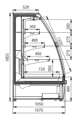 Refrigerated semi-vertical cabinets Louisiana eco ASV 105 MT D 180-DLA