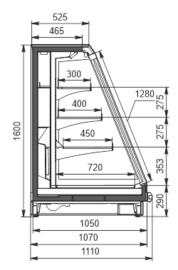 Refrigerated semi-vertical cabinets Louisiana eco MSV 105 MT D 160-DLM