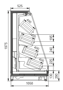 Refrigerated semi-vertical cabinets Louisiana eco MSV 105 VF O 200-DLM