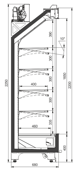 Multideck cabinets Indiana cube V AV 070 MT D 220-DLA