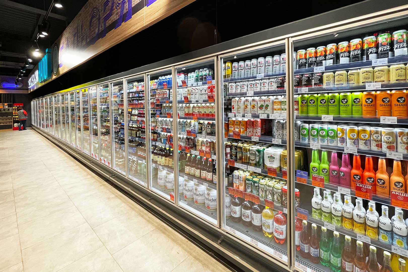 Refrigerated multideck cabinets Indiana MV 080 MT D M, supermarket Semya