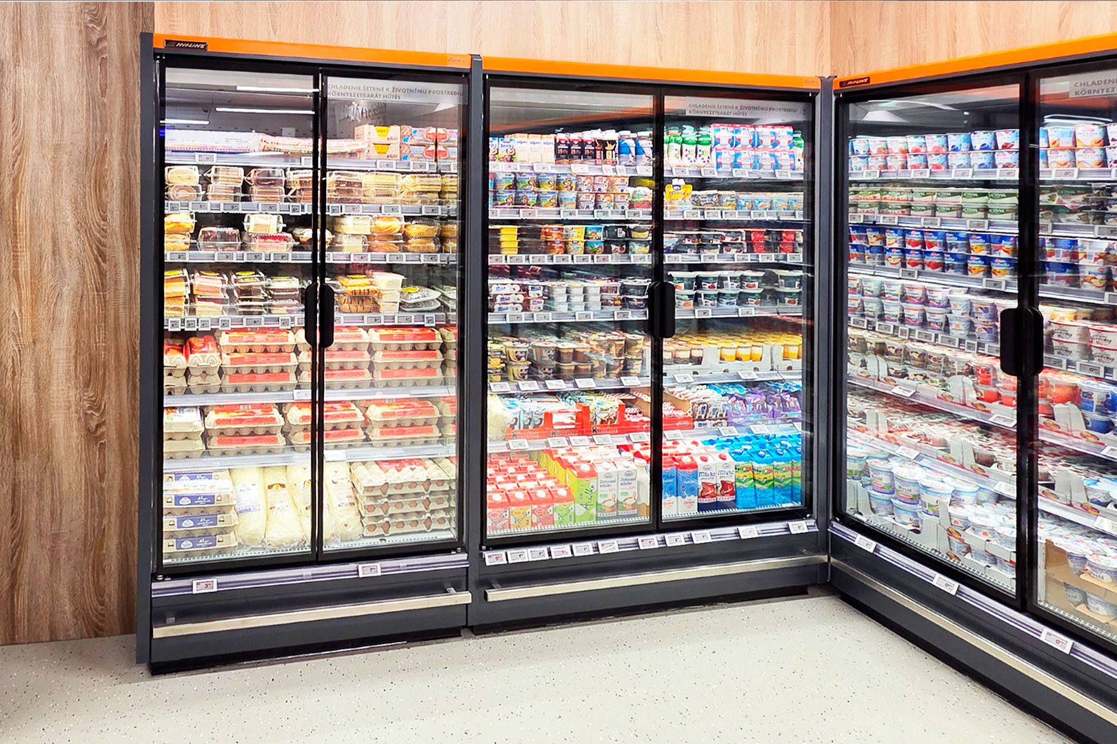 Multideck cabinets Indiana 3 MV 090 MT D 205-DLM, convenience store Coop, Slovakia Multideck cabinets Indiana 3 MV 090 MT D 205-DLM, convenience store Coop, Slovakia