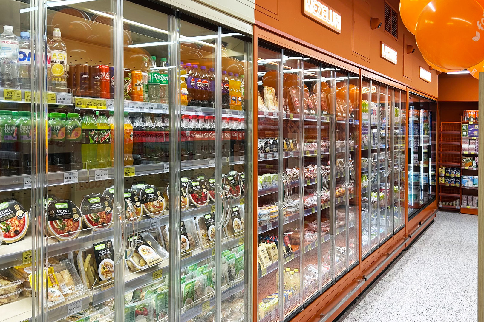 Multideck cabinets Indiana 2 MV 080 MT D 205-DLM, Foxi convenience store, Moldova Multideck cabinets Indiana 2 MV 080 MT D 205-DLM, Foxi convenience store, Moldova