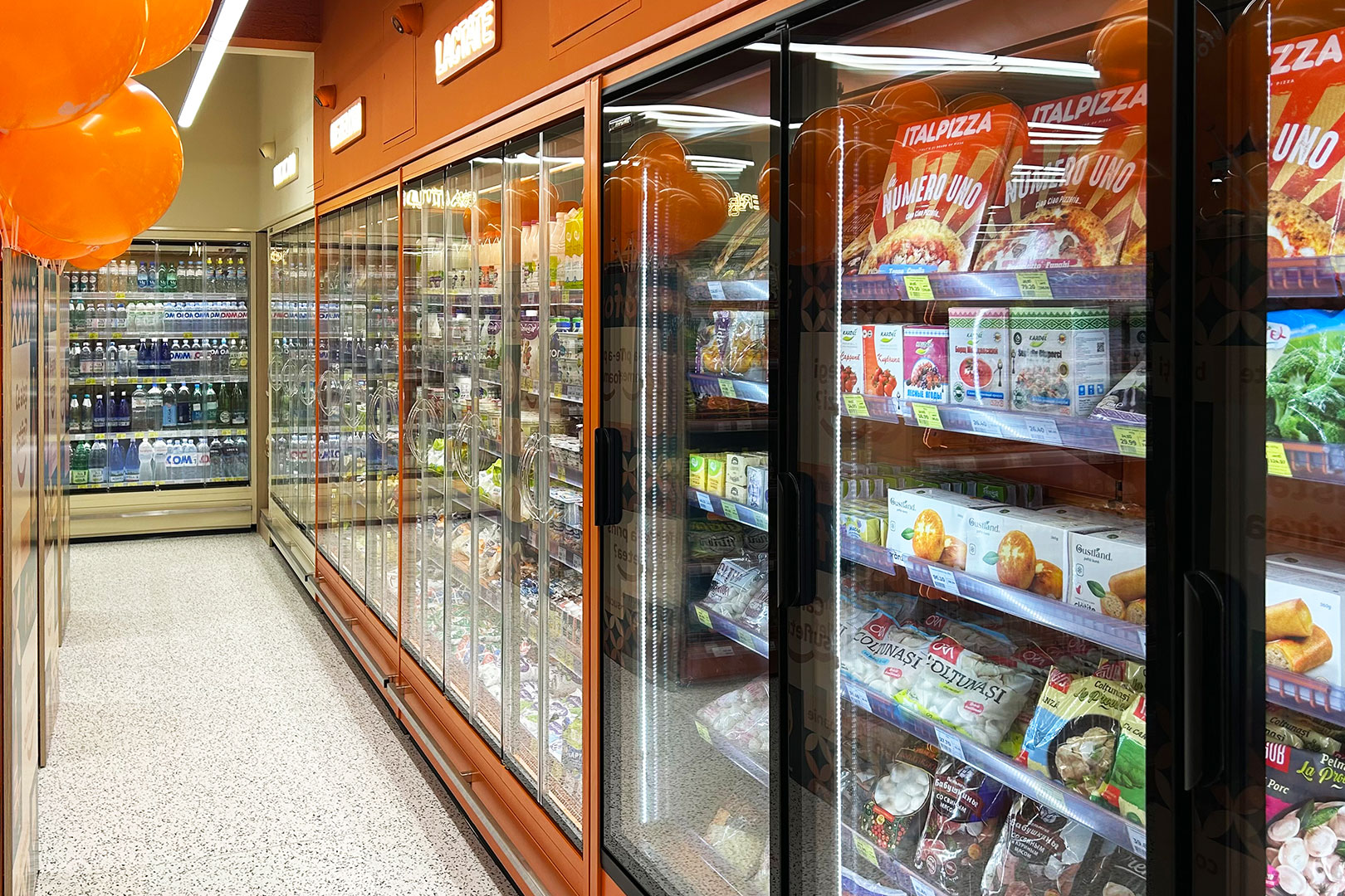 Multideck cabinets Indiana 2 MV 080 MT D 205-DLM, Indiana 2 MV 080 LT D 205-DLM, Foxi convenience store, Moldova Multideck cabinets Indiana 2 MV 080 MT D 205-DLM, Indiana 2 MV 080 LT D 205-DLM, Foxi convenience store, Moldova