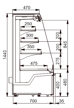 Semi-vertical cabinets Indiana eco cube 2 ASV 070 MT O 140 DLA