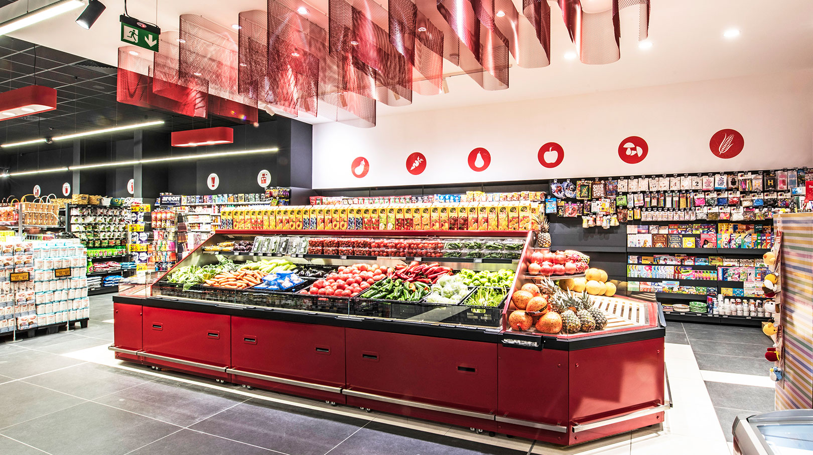 Specjalistyczne lady do sprzedaży owoców i warzyw Missouri VF MC 110 VF self 140-DBM, supermarket Bogat-Beden, Bułgaria Specjalistyczne lady do sprzedaży owoców i warzyw Missouri VF MC 110 VF self 140-DBM, supermarket Bogat-Beden, Bułgaria