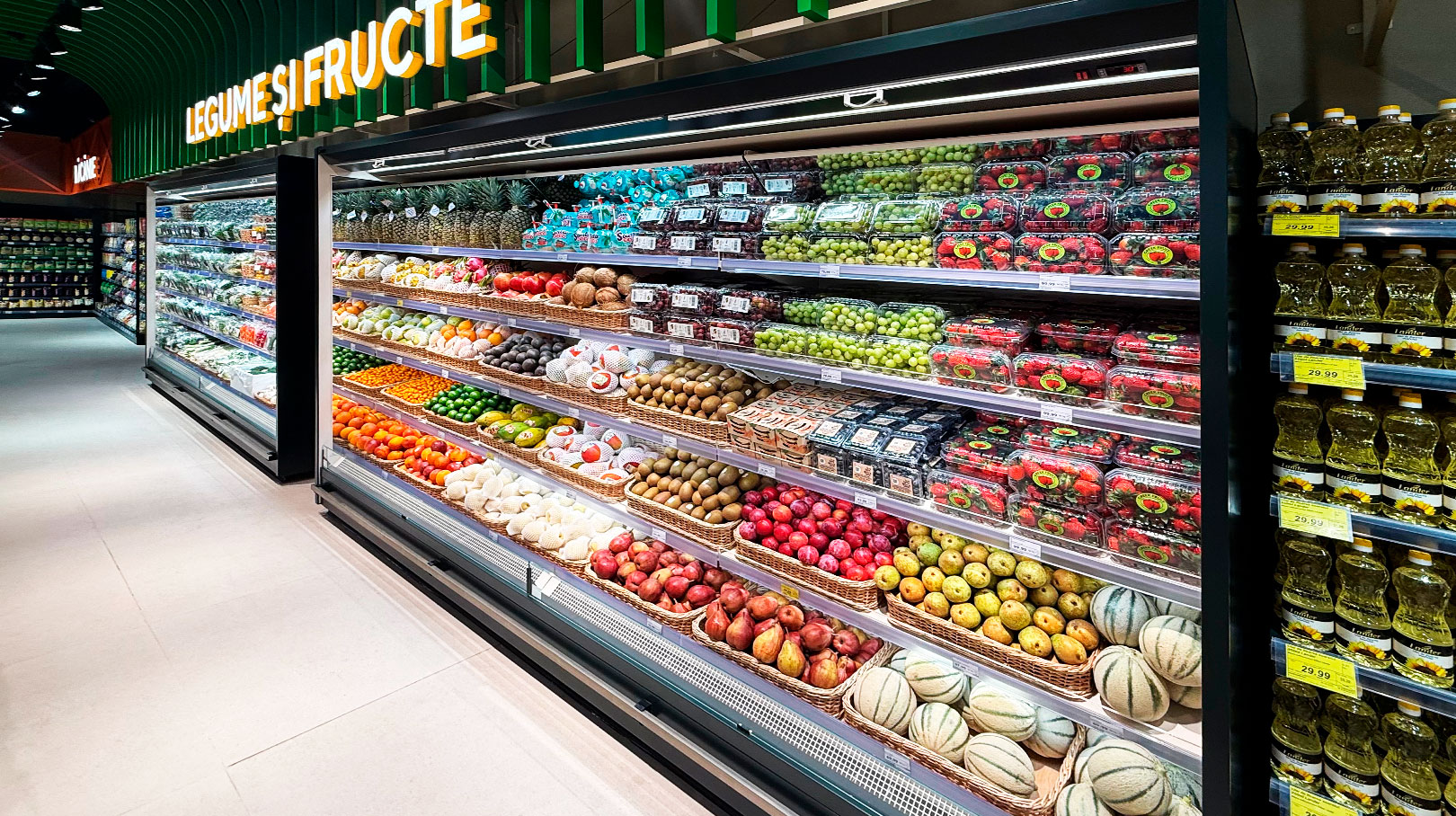 Regały chłodnicze Indiana 2 MV 090 FV O 205-DLM, supermarket Bonus, Mołdawia Regały chłodnicze Indiana 2 MV 090 FV O 205-DLM, supermarket Bonus, Mołdawia