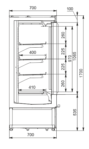 Specjalistyczne lady do sprzedaży marynat rybnych i kawioru Indiana eco medium AV 070 LT D 170-DLA