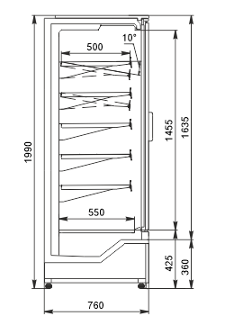 Refrigerated multideck cabinets Indiana cube 2 AV 076 MT D 200-DLA